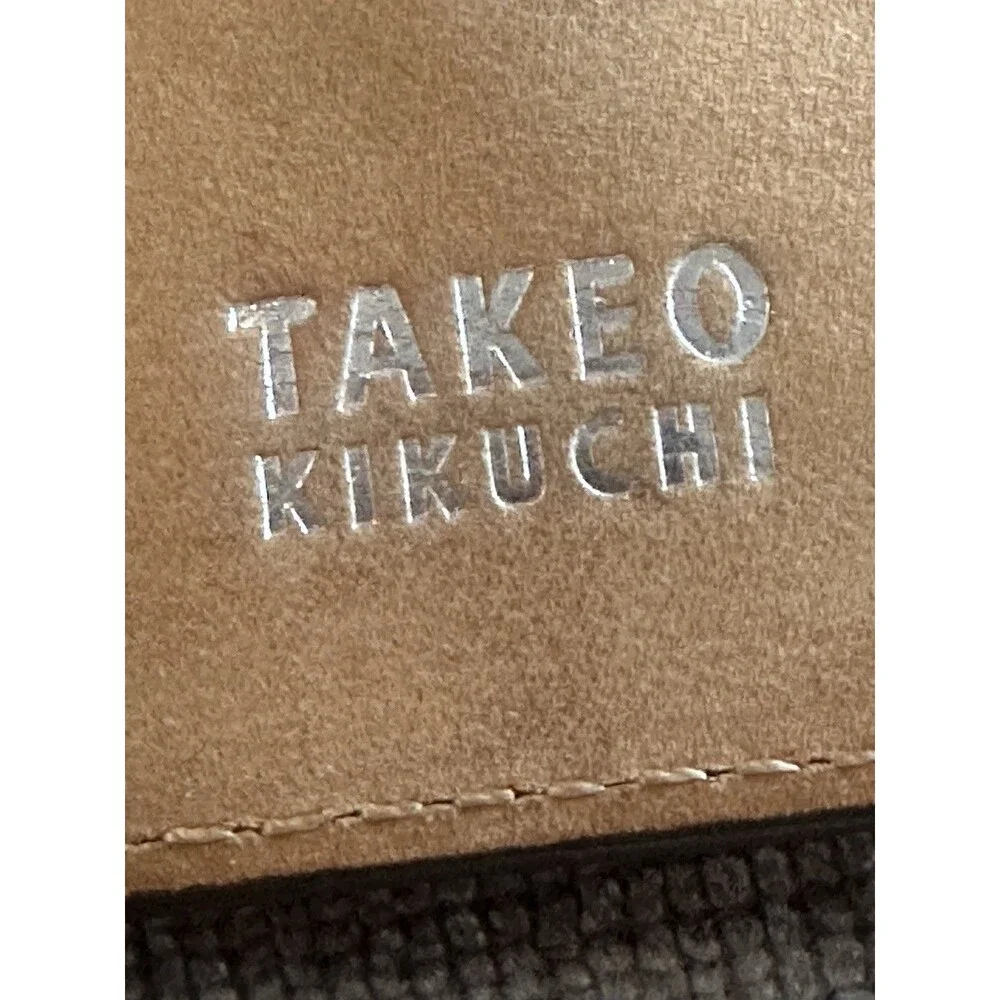 TAKEO KIKUCHI Japan Orange Leather Wallet Key Case Wallet - Good Preowned